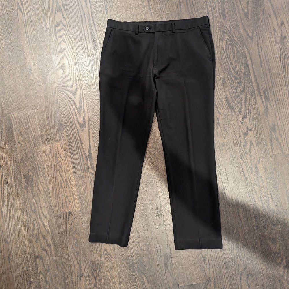 EUC Men's Next Pleated Front 5 Pocket Black Dress Pants Size 36" Waist